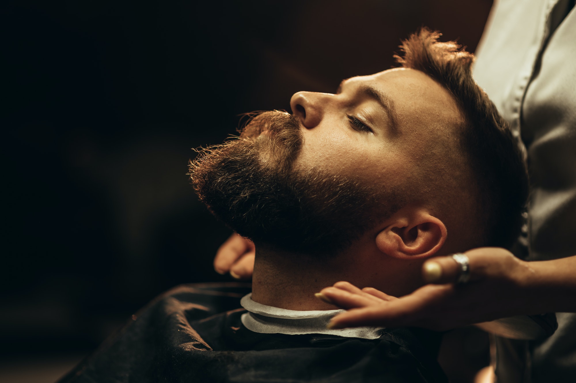 after trimming beard